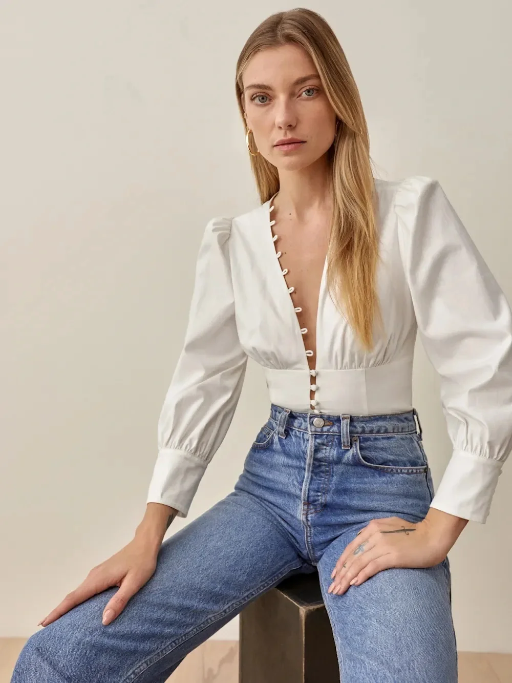 Reformation Art Top in White
